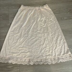Olga Cream Lace Trim Slip Skirt Small